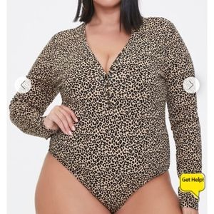 🤩BOGOFREE🤩 Plus Size Leopard Print Bodysuit 2X